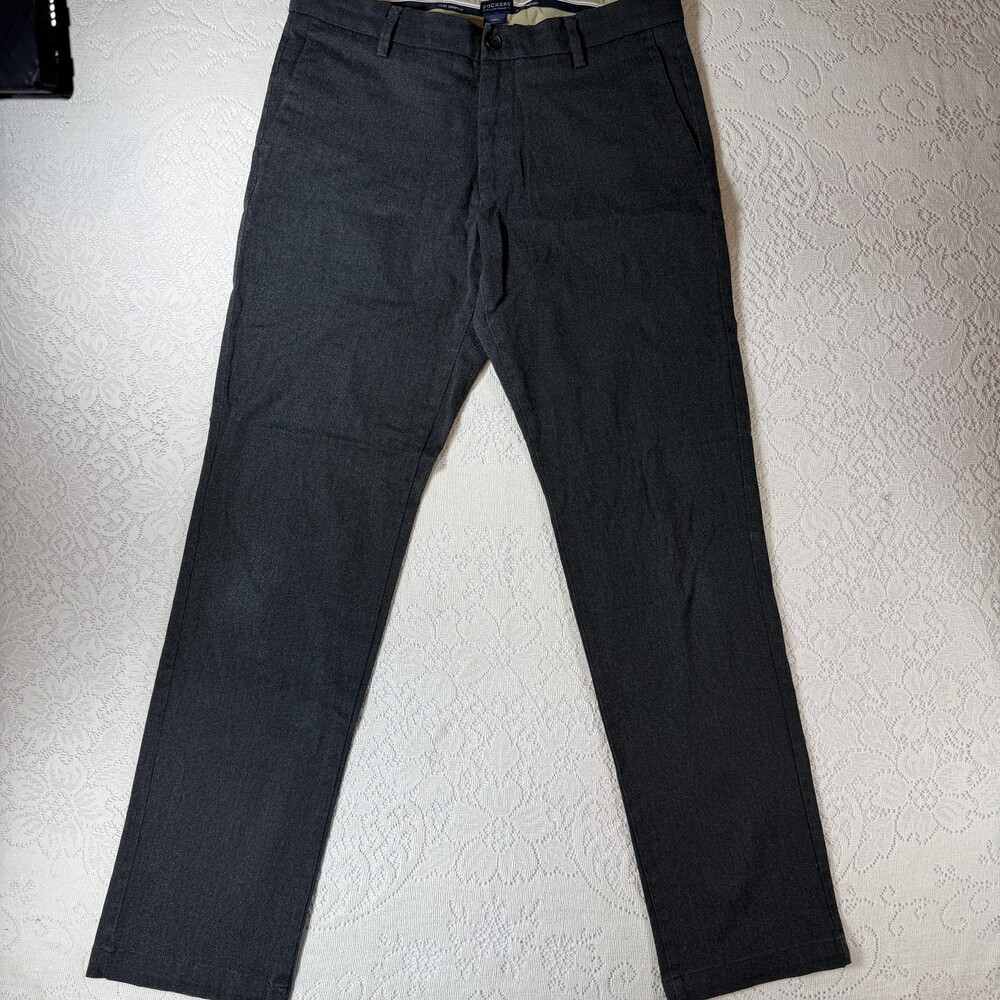 Dockers Flex Comfort Pants Mens 33x32 Gray Slim Fit Stretch Chino Dress Casual
